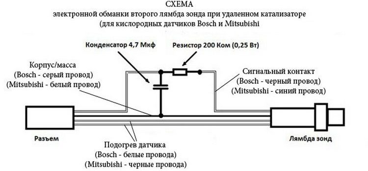 Схема электронного эмулятора кислородного датчика обманка катализатора своими руками и электронная схема